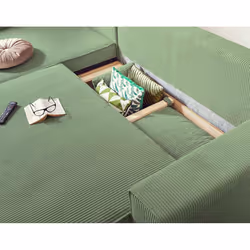 Best Mobilier Dellia Canapé d'angle 4 siège(s) Vert - Vue supplémentaire 4