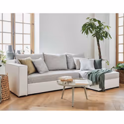 Best Mobilier Opale Canapé d'angle 4 siège(s) Gris, Blanc