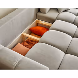 Best Mobilier Crocus Canapé d'angle 4 siège(s) Gris