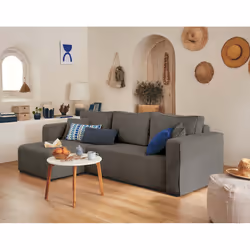 Best Mobilier Topaze Canapé d'angle 4 siège(s) Gris
