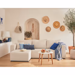 Best Mobilier Topaze, Beige, Velours, Plastique, 2450 mm, 1400 mm, 850 mm