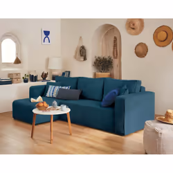 Best Mobilier Topaze Canapé d'angle 4 siège(s) Bleu