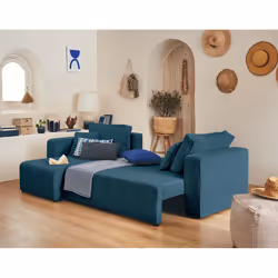 Best Mobilier Topaze Canapé d'angle 4 siège(s) Bleu