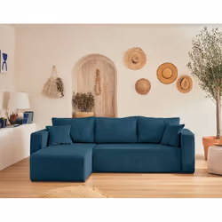 Best Mobilier Topaze Canapé d'angle 4 siège(s) Bleu - Vue supplémentaire 6