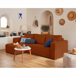 Best Mobilier Topaze Canapé d'angle 4 siège(s) Terre cuite