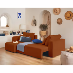 Best Mobilier Topaze Canapé d'angle 4 siège(s) Terre cuite