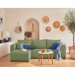 Best Mobilier Topaze, Vert, Velours, Plastique, 2450 mm, 1400 mm, 850 mm