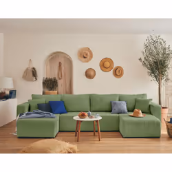 Best Mobilier Topaze, Vert, Velours, Bois, Plastique, 3200 mm, 1400 mm