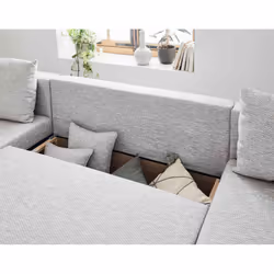 Best Mobilier Opale Canapé d'angle 7 siège(s) Gris, Blanc