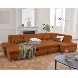 Best Mobilier Vermont Canapé d'angle 7 siège(s) Couleur rouille