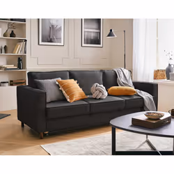 Best Mobilier Jake, Gris, Velours, Bois, Bois, 2200 mm, 890 mm