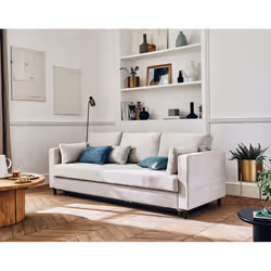Best Mobilier Anna, Beige, Velours, Bois, 2220 mm, 890 mm, 850 mm