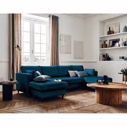 Best Mobilier Anna, Bleu, Velours, Bois, Bois, 2890 mm, 1480 mm
