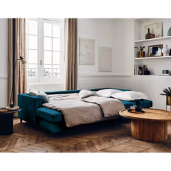 Best Mobilier Anna Canapé d'angle 7 siège(s) Bleu