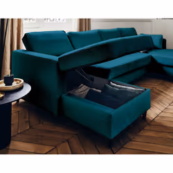 Best Mobilier Anna Canapé d'angle 7 siège(s) Bleu - Vue supplémentaire 4