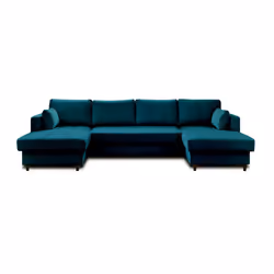 Best Mobilier Anna Canapé d'angle 7 siège(s) Bleu - Vue supplémentaire 7