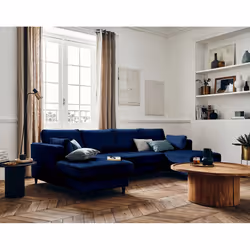 Best Mobilier Anna, Bleu, Velours, Bois, Bois, 2890 mm, 1480 mm