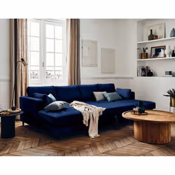 Best Mobilier Anna Canapé d'angle 7 siège(s) Bleu