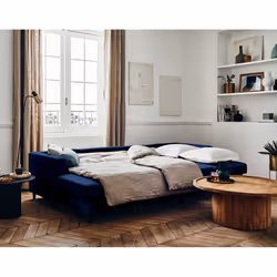 Best Mobilier Anna Canapé d'angle 7 siège(s) Bleu