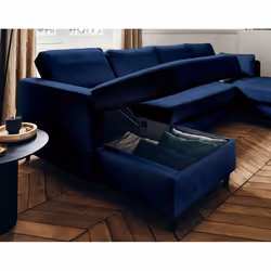 Best Mobilier Anna Canapé d'angle 7 siège(s) Bleu - Vue supplémentaire 4