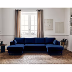 Best Mobilier Anna Canapé d'angle 7 siège(s) Bleu - Vue supplémentaire 6