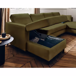 Best Mobilier Anna Canapé d'angle 7 siège(s) Vert, Olive - Vue supplémentaire 4