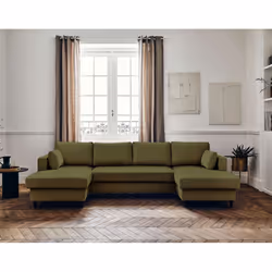 Best Mobilier Anna Canapé d'angle 7 siège(s) Vert, Olive - Vue supplémentaire 6