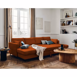 Best Mobilier Anna Canapé d'angle 7 siège(s) Couleur rouille