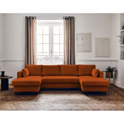 Best Mobilier Anna Canapé d'angle 7 siège(s) Couleur rouille - Vue supplémentaire 6
