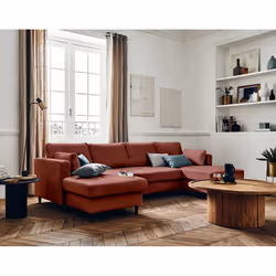 Best Mobilier Anna, Rose, Velours, Bois, Bois, 2890 mm, 1480 mm