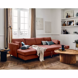 Best Mobilier Anna Canapé d'angle 7 siège(s) Rose