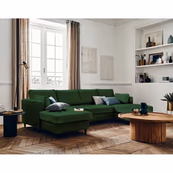 Best Mobilier Anna, Vert, Velours, Bois, Bois, 2890 mm, 1480 mm