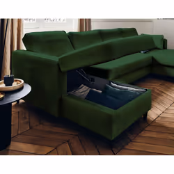 Best Mobilier Anna Canapé d'angle 7 siège(s) Vert - Vue supplémentaire 4