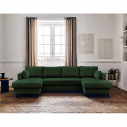 Best Mobilier Anna Canapé d'angle 7 siège(s) Vert - Vue supplémentaire 6