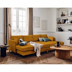 Best Mobilier Anna Canapé d'angle 7 siège(s) Jaune
