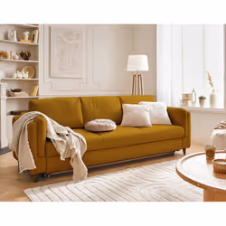 Best Mobilier Brooke, Jaune, Velours, Bois, Bois, 2300 mm, 880 mm