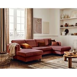 Best Mobilier Brooke Canapé d'angle 7 siège(s) Rose