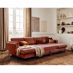 Best Mobilier Brooke Canapé d'angle 7 siège(s) Rose