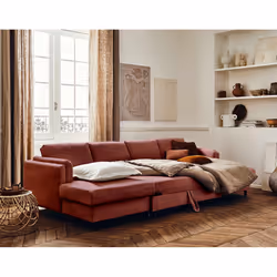Best Mobilier Brooke Canapé d'angle 7 siège(s) Rose