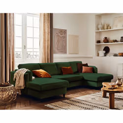 Best Mobilier Brooke, Vert, Velours, Bois, Bois, 2950 mm, 1480 mm