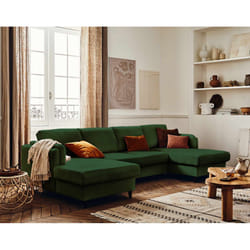 Best Mobilier Brooke Canapé d'angle 7 siège(s) Vert