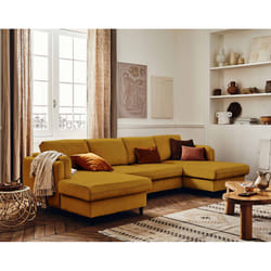 Best Mobilier Brooke Canapé d'angle 7 siège(s) Jaune