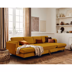 Best Mobilier Brooke Canapé d'angle 7 siège(s) Jaune