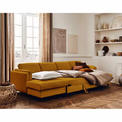 Best Mobilier Brooke Canapé d'angle 7 siège(s) Jaune