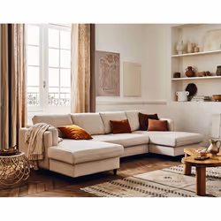 Best Mobilier Brooke, Beige, Velours, Bois, Bois, 2950 mm, 1480 mm