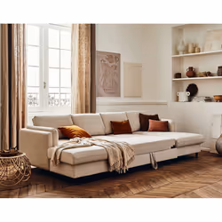 Best Mobilier Brooke Canapé d'angle 7 siège(s) Beige