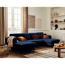 Best Mobilier Brooke Canapé d'angle 7 siège(s) Bleu