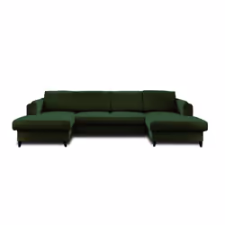Best Mobilier Brooke, Vert, Olive, Velours, Bois, Bois, 2950 mm, 1480 mm