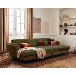 Best Mobilier Brooke Canapé d'angle 7 siège(s) Vert, Olive
