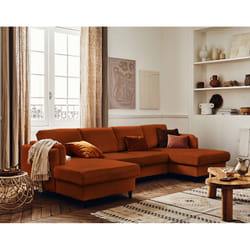 Best Mobilier Brooke Canapé d'angle 7 siège(s) Couleur rouille